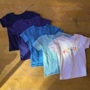 Gently used toddler shirts for boy or girl. Ombré blue from Honest Co. 5 shirts